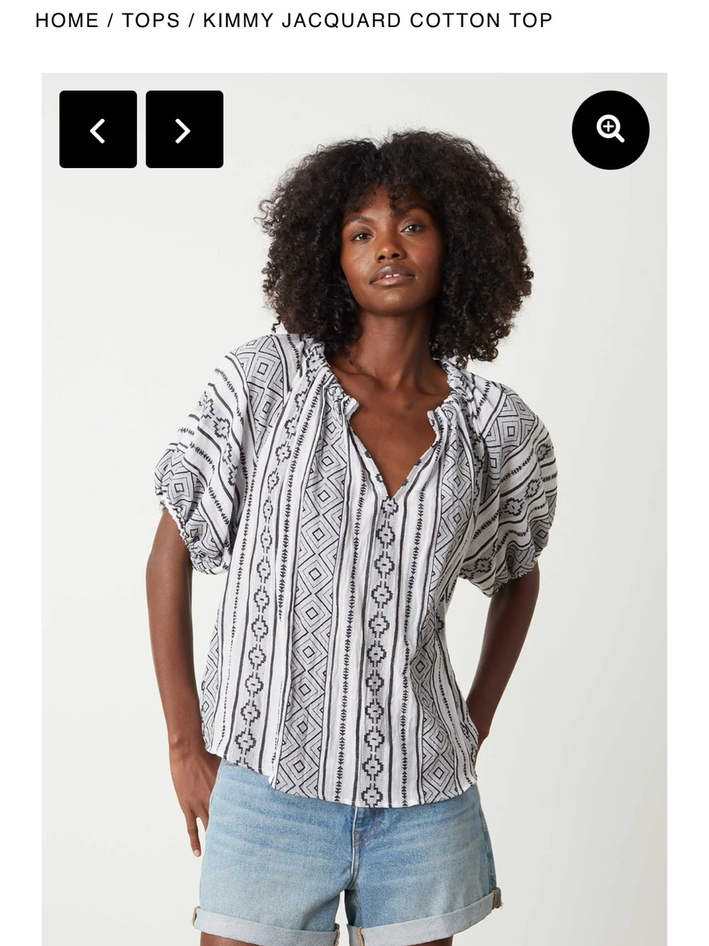 Velvet by Graham & Spencer Black and White Geometric Blouse